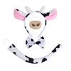 Cow Ears Hair Hoop Set with Bendable Tail Adults Teens Farm Animal Costume Set Black White Cow Accessories