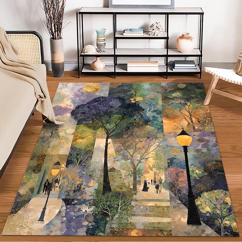 Abstract Colorful Forest Walkway Printed Carpet for Living Room Decor Suitable for Use As an Anti-slip for Living Room Bedroom Sofas