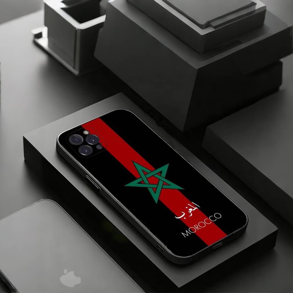 

Morocco Flag Phone Case For iPhone 17 16 15 14 13 12 11 Pro Xs Max Mini Plus Antislip Shockproof Hard iPhone14Plus