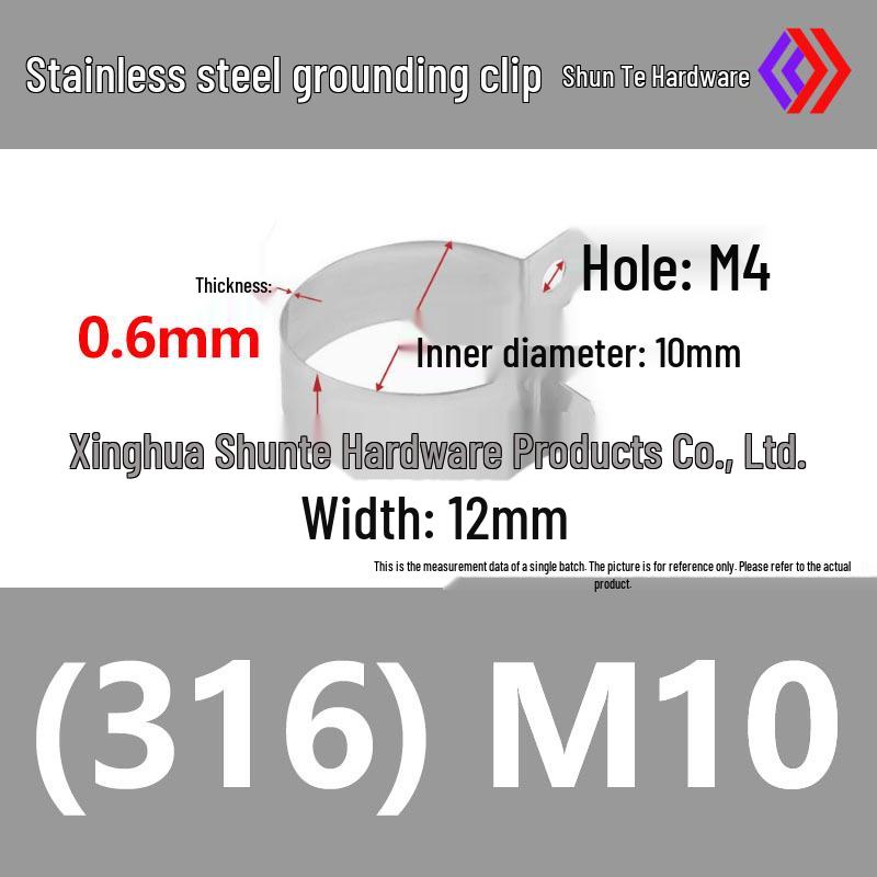Shunte 316 Stainless Steel Grounding Clamp with Screws, Nuts & Ohm Bracket, M10-M115