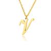 Women Stainless Steel 18K Gold Plated Letter Name Pendant Collarbone Chain