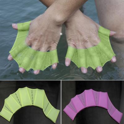 1 paar Kinder Erwachsene Silikon Hand Paddel Flossen Schwimmen Schwimmhäute Handschuhe Dive