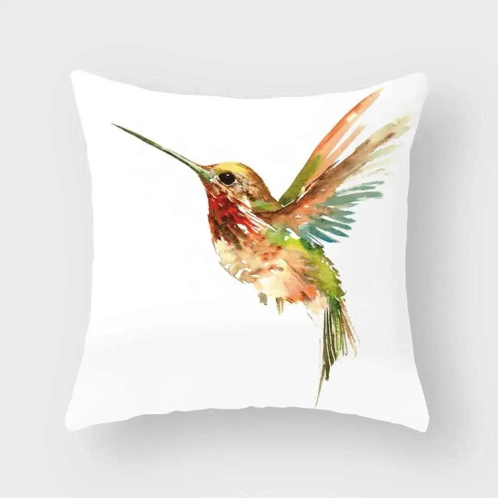 New Cute Animal Bird Flower Pillow Case Sofa Bedroom Living Room Seat Car Cushion Cover Home Decoration Pillowcase 45*45Cm
