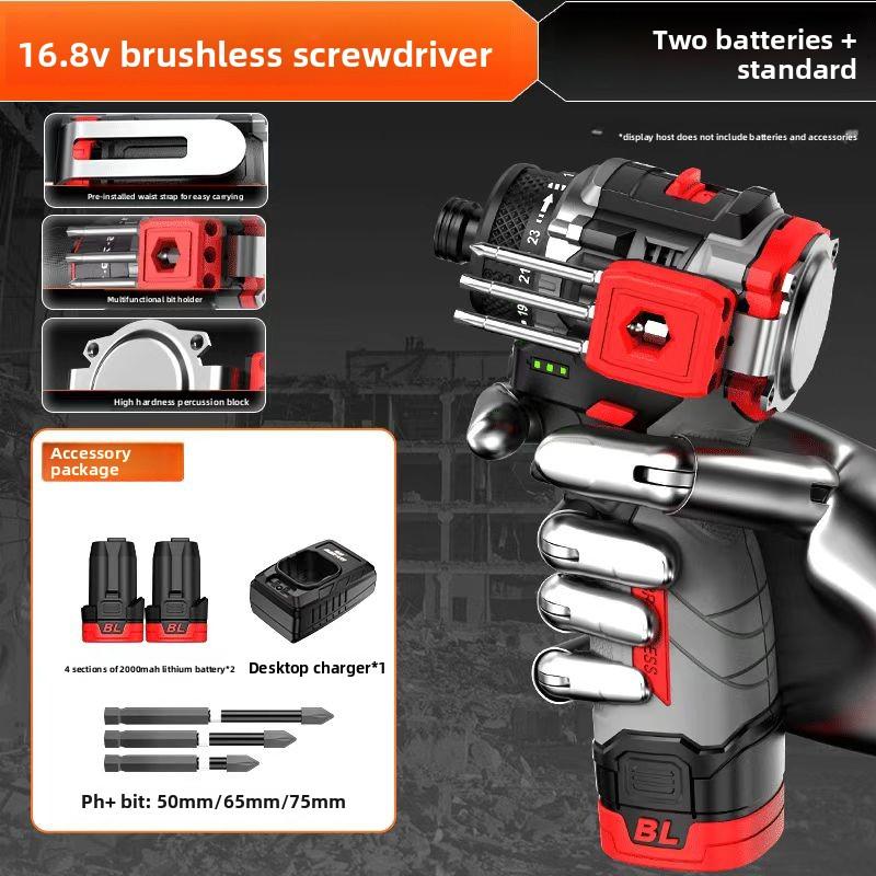 NANWEI Brushless Electric Drill, Cordless Impact Drill/Screwdriver, 55 N.m, 16.8/21 Volts, Portable Lithium-ion Battery Power Tool