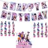 Set de Fiesta de Cumpleaños Temático Cazador de Demonios: Banderas, Pancartas, Toppers para Pasteles, Globos, Decoración K-pop