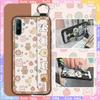 Fashion Design Waterproof Phone Case For OPPO Realme C3/C3i/Narz N10A Kickstand Lanyard Wrist Strap Ring Anti-knock Cute