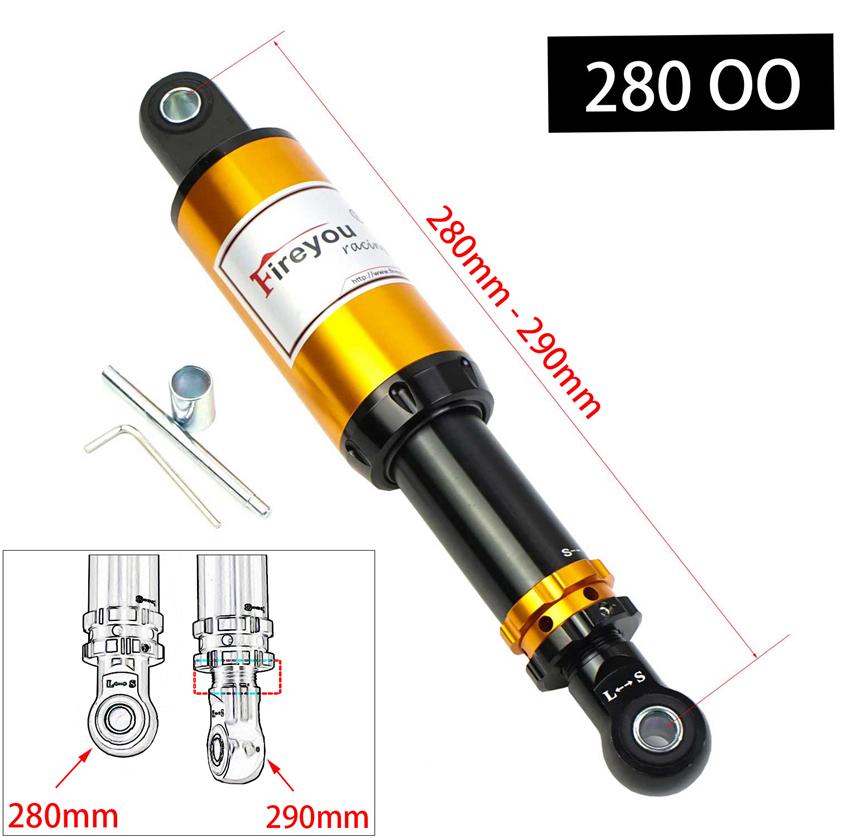 

Мотоциклетные задние амортизаторы, задняя гидравлическая подвеска 280 мм 290 мм 308 мм 320 мм вилка для мотокросса, уличного мотоцикла, мотокросса, питбайка, мото