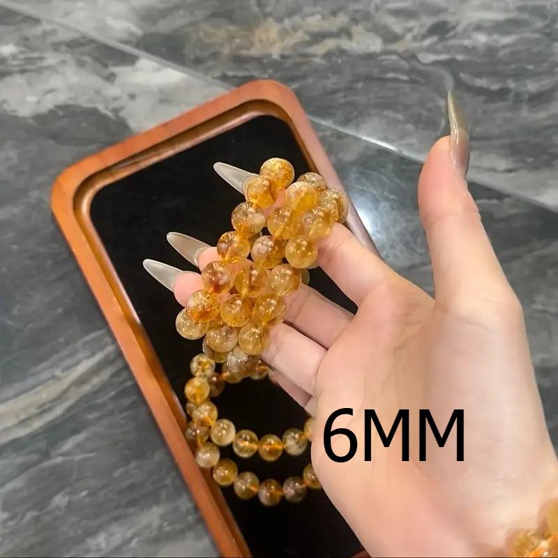 Браслет из натурального кристалла, Бразильский желтый кристалл, Желтый кристальный браслет, Браслет с желтыми волосами, Мужские и женские стили