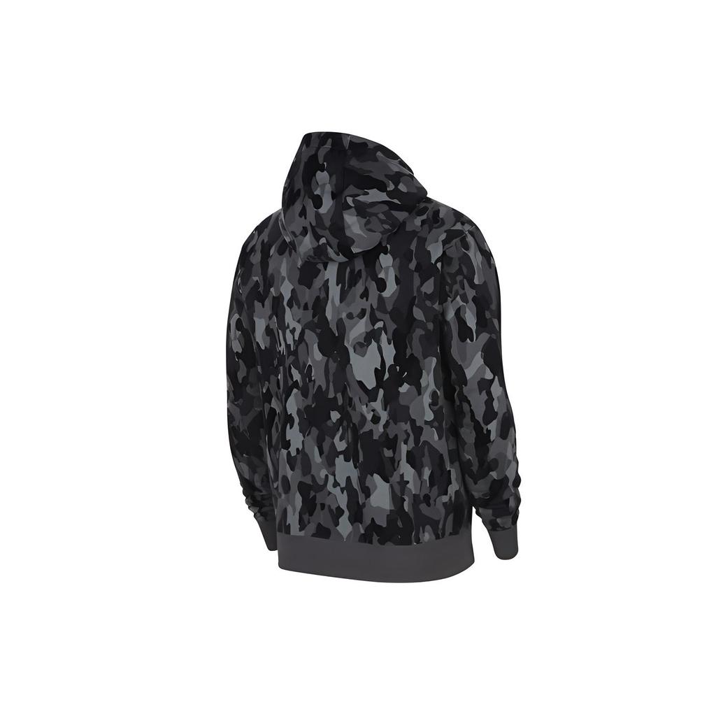Nike French Terry Camouflage Casual Breathable Sports Hooded Jacket Black Men's CU4338-010