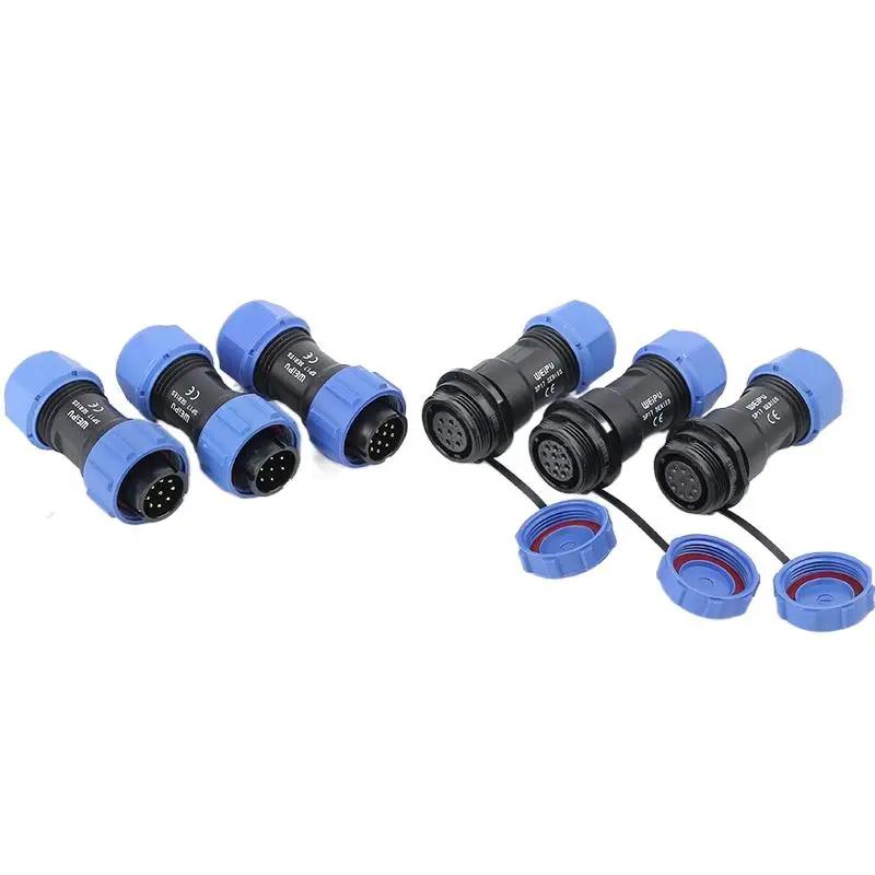 WEIPU SP17 Waterproof IP68 Connector 2 3 4 5 7 9 10 Pin Welding Cable Male Plug Female Socket Adapter Wire To Board Panel Mount