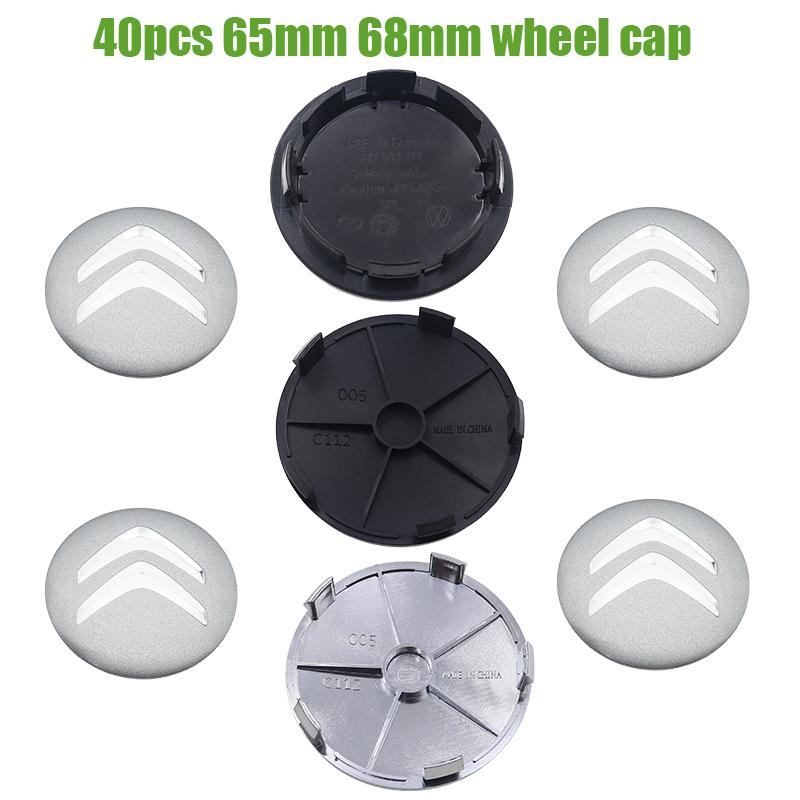 40pcs 3D 65mm 68mm Citroen logo Car wheel emblem Wheel Center Hub Cap auto Rim refit dust-proof badge covers styling accessories