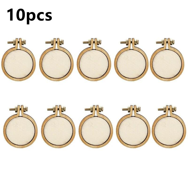 

10x 20x Mini Embroidery Hoop Ring Wooden Cross Stitch Frame Handmade Pendant Crafts Embroidery Circle Sewing Kit