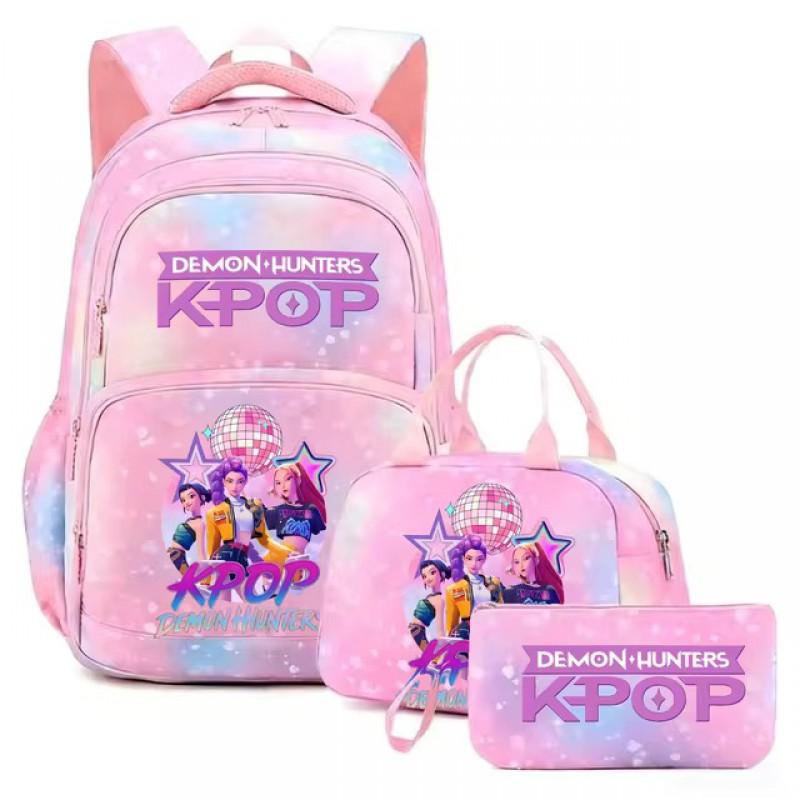 K-Pop Inspired Dual Compartment Backpack Teen Girls - Large Capacity 75L School Bag With Lunch Pouch Laptop Sleeve