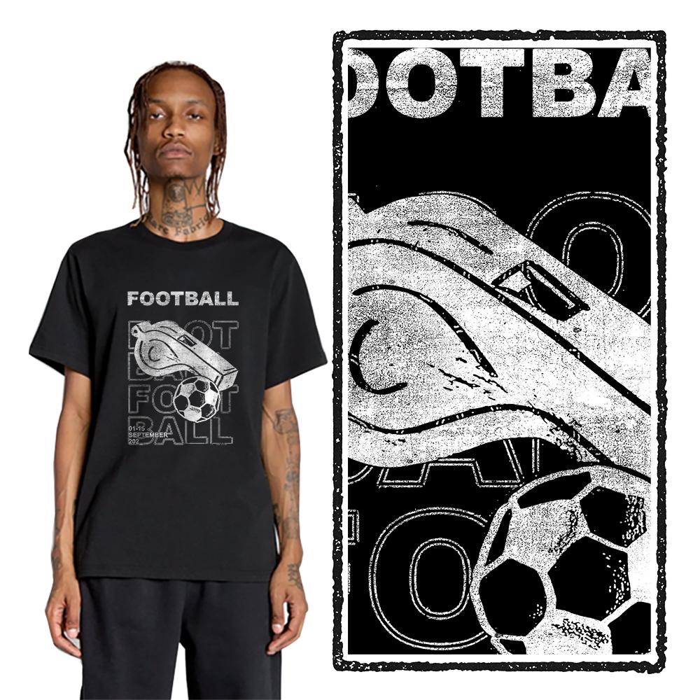 Coolmind YC003 Superior Exclusive football whistle printed Cotton Unisex T-shirt Big size t shirt Crewneck Loose men tshirt tee