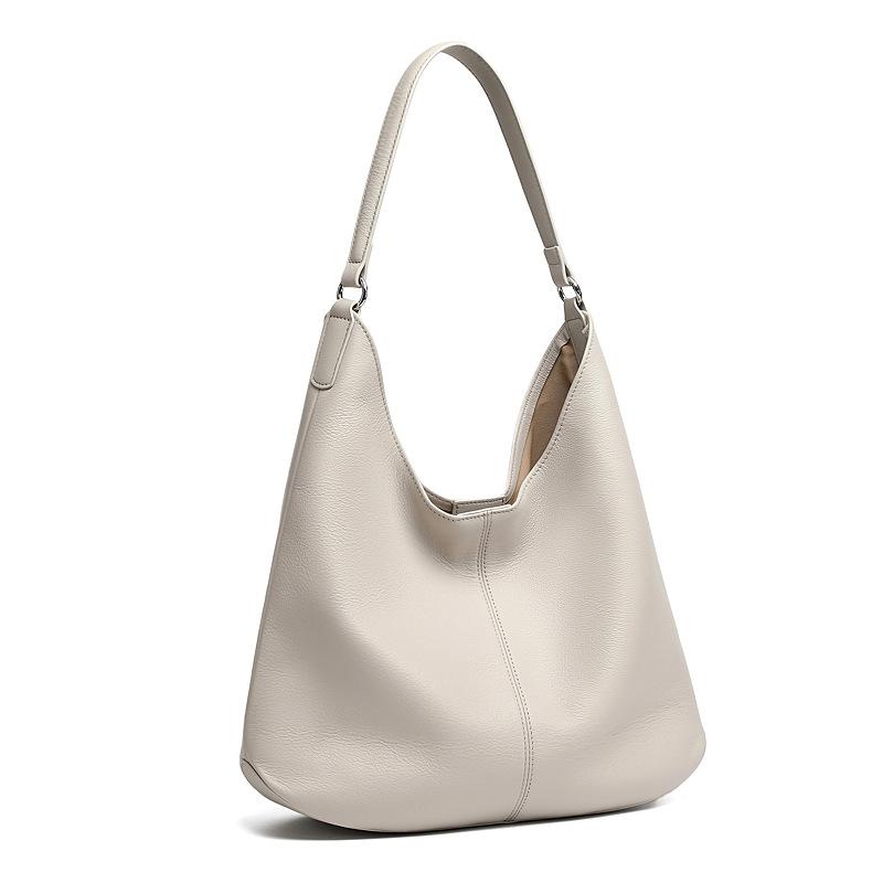 Women's Vegetable Tanned Lazy Wind Single Shoulder Armpit Bag Simple Tote Bag Large Capacity Commuter Single Shoulder Bucket Bag