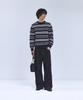 IRONYPORNO WHITELINE 86-Iroj368 Classic Small Stripe Long Sleeve Knit Black