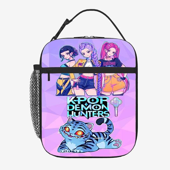 Elementary School Student Card Kpop Demon Hunter Thermal Insulation Bag Portable Outdoor Picnic Bag Children'S Lunch Box Bag Lunch Bag