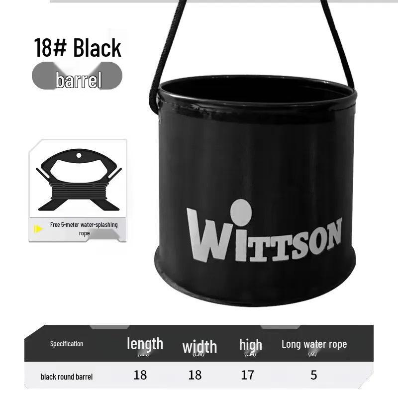 EVA Thickened Folding Fish Keeper & Water Scooping Bucket - Multi-functional Fishing Tackle Box & Container (E18) Default