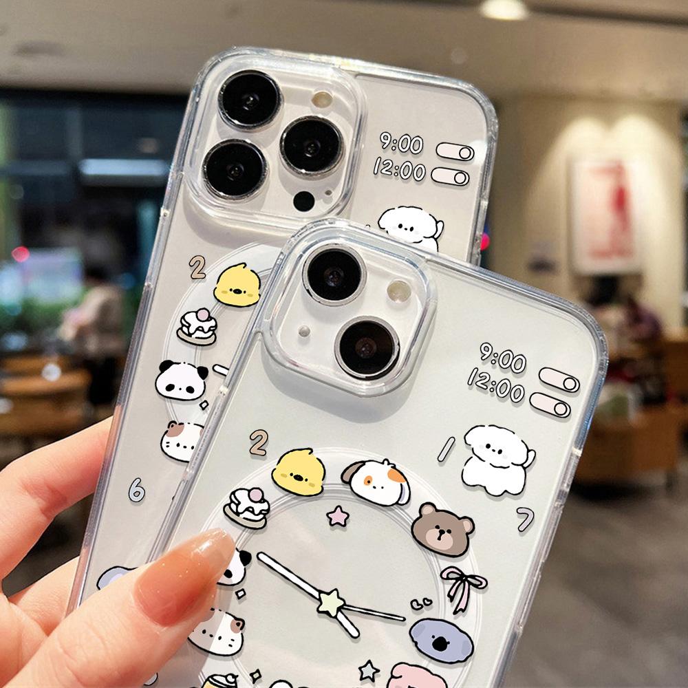 Magnetische Handyhülle für iPhone 12 14 16 17 Pro 17 16 15 14 13 12 Pro Max 12 13 14 15 16 Hochwertige Stoßfeste Hülle Vollständiger Schutz Niedlicher Stil