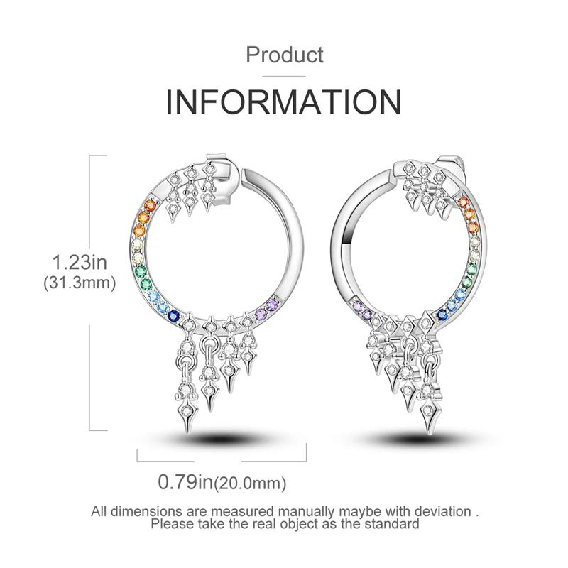 Woman Hoop Earrings Silver Colors Rainbow Starburst Stud For Women Earrings Jewelry Gifts