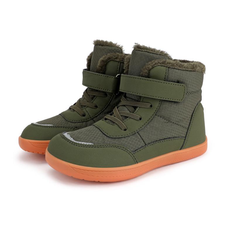 Winter Unisex Kids' Korean-Style Snow Boots: Versatile, Thickened, Velvet-Lined, Warm, Waterproof, and Wear-Resistant.