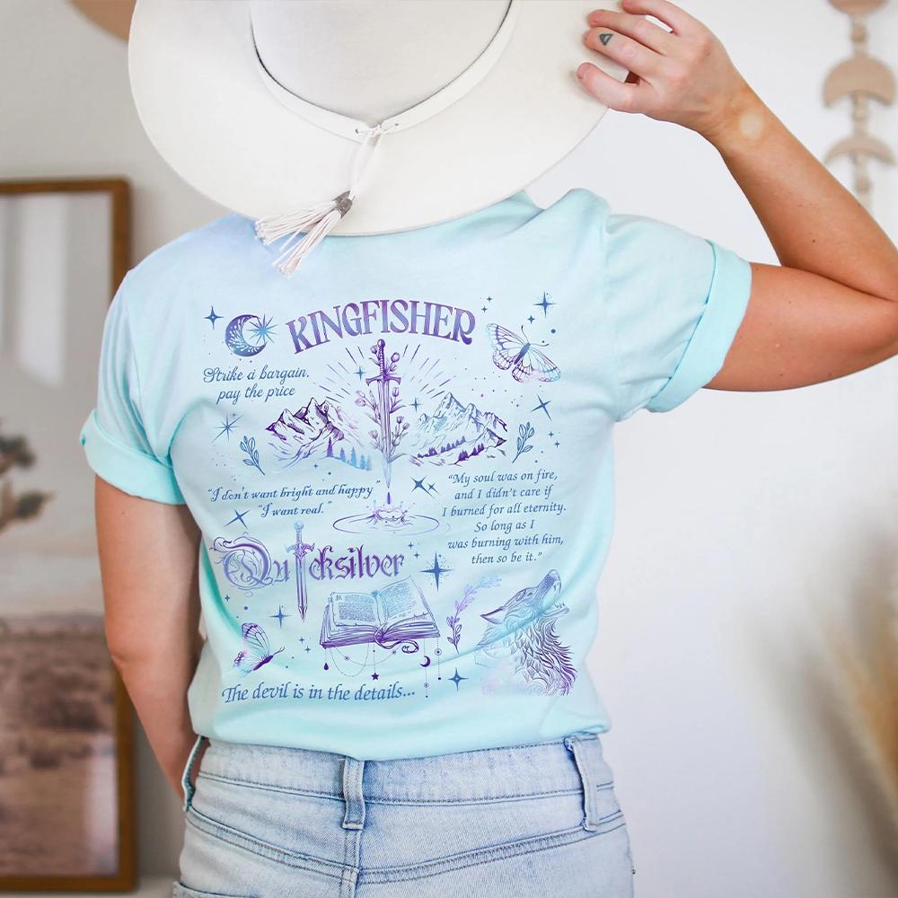Damen Vintage Quicksilver Buch von Callie Har Unisex Shirt Lustiges Ro Unisex-Tasy Merch Eisvogel Buchliebhaber Outfit Buch T-Shirt Streetwear