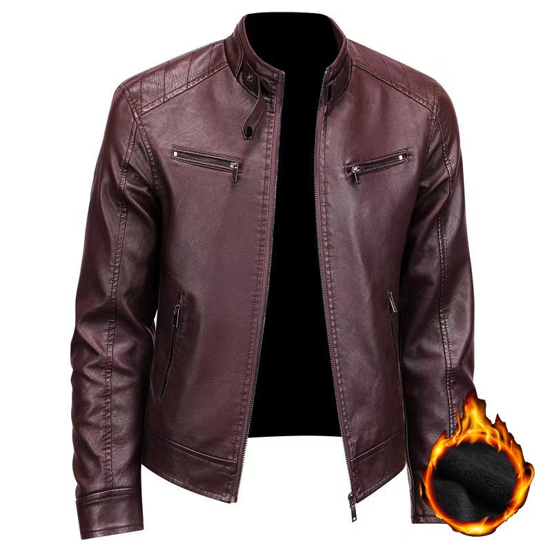 

Мужская модная куртка из искусственной кожи с воротником-стойкой в американском и британском стиле 4XL