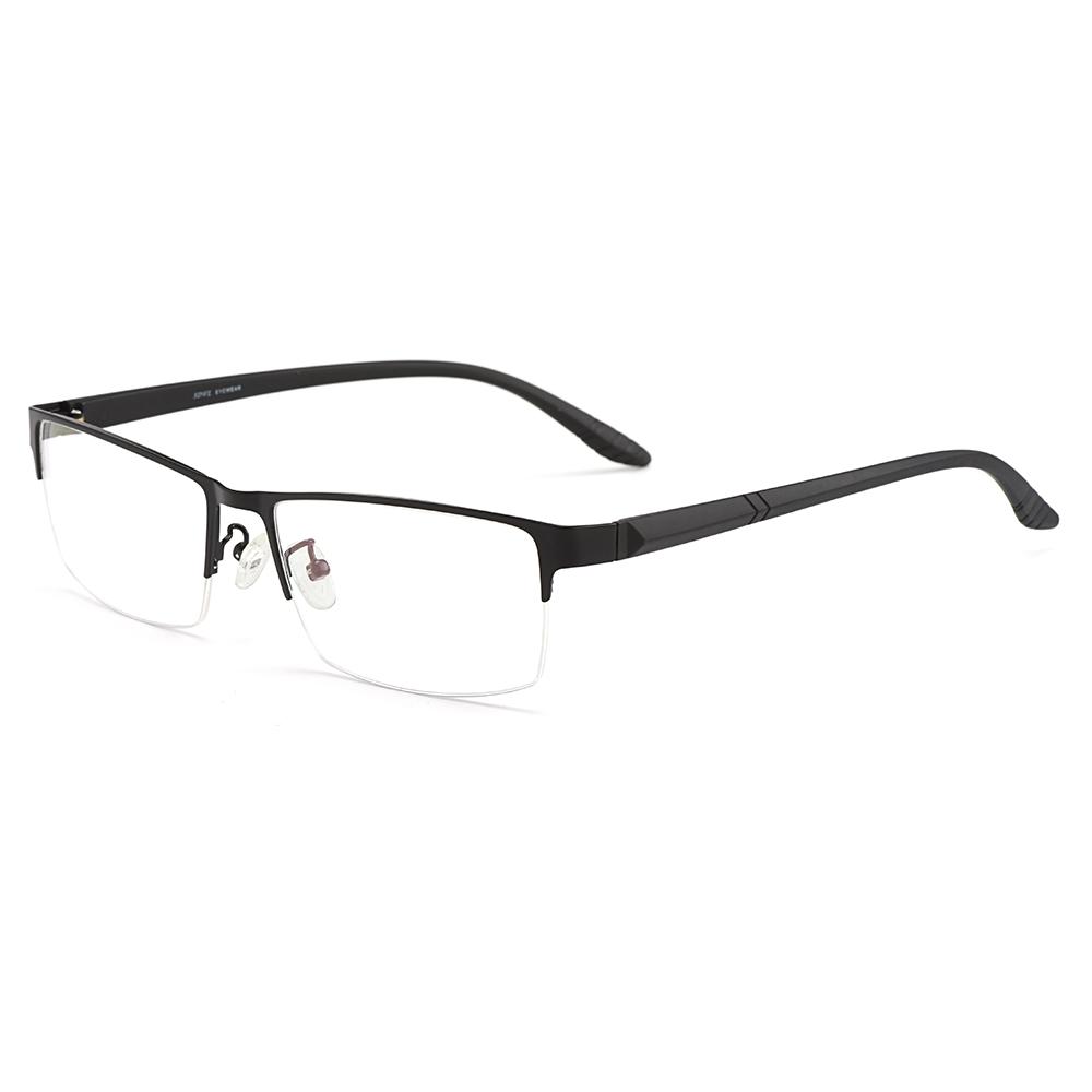 

Business Men Semi Frameless Titanium Alloy Glasses Frames Big Face Suitable S61012 Classic Male s Spectacles Optical Frame