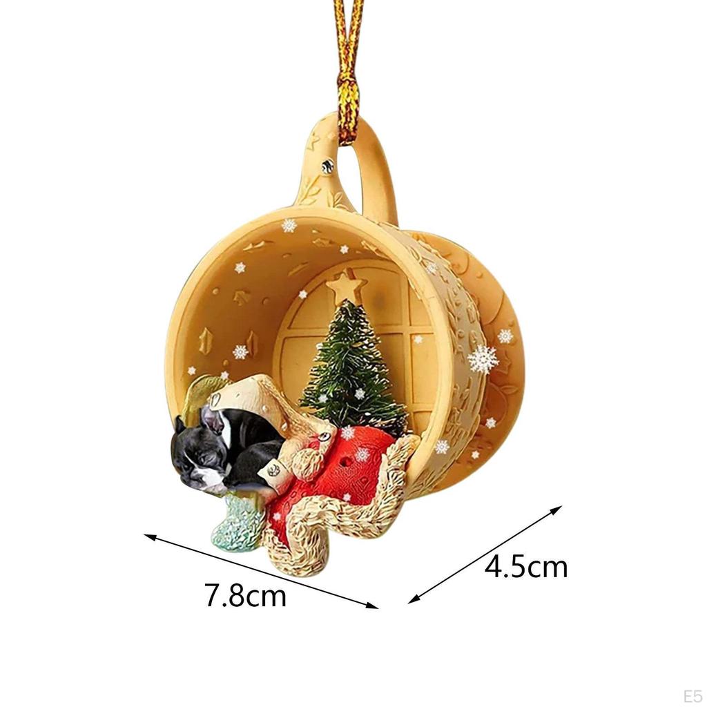 Christmas Dog Hanging Ornament, Statues with Hats, Car Interior Ornament