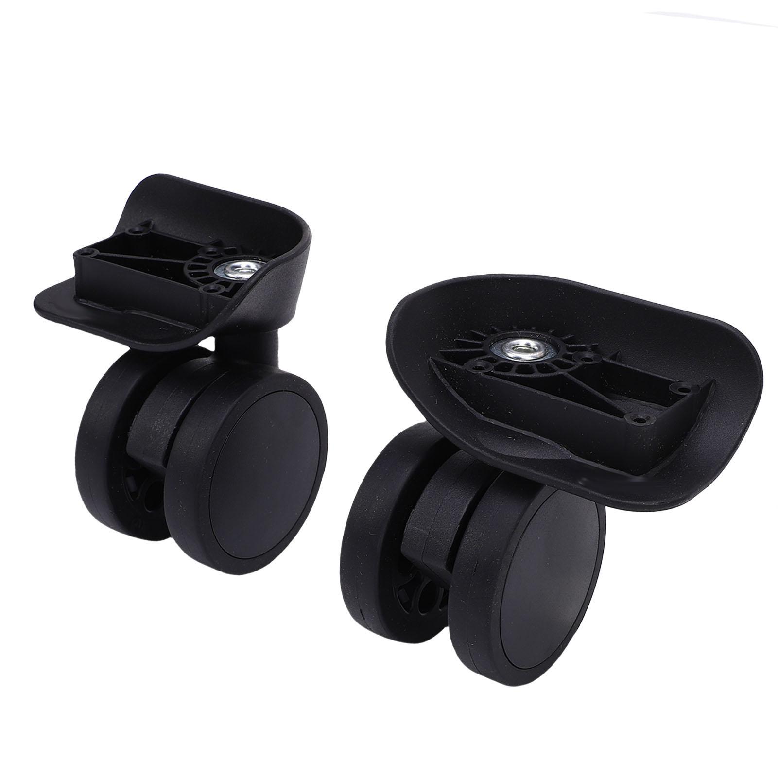 2 шт. Колеса для багажа и чемоданов, двухрядные, черные, тихие, универсальные поворотные ролики для замены