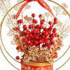 Chinese Flower Basket Ornament Decorative Desktop Photo Props Spring Festival Wall Hanging Harvest