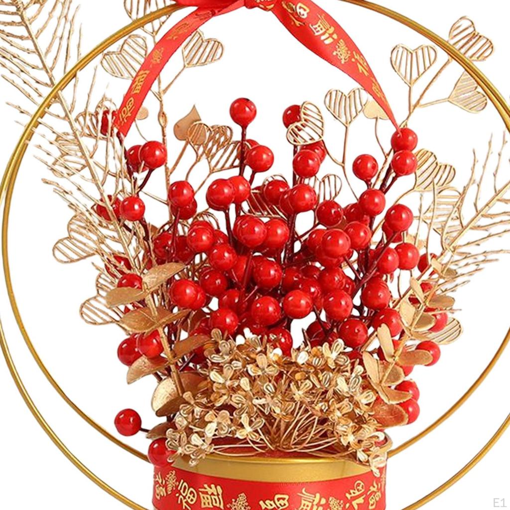 Chinese Flower Basket Ornament Decorative Desktop Photo Props Spring Festival Wall Hanging Harvest