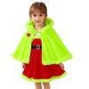 Yousheng Mädchen Weihnachtsumhang Kleid mit Pelzbesatz Rot Feiertags-Aufführungskostüm für Kleinkinder 1-6 Jahre Ausgefallenes Partykleid Accessoire