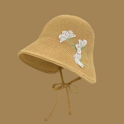 Summer Hat Women's Sunshade Sunscreen Hat Summer Outdoor Breathable Knitted Hat Foldable Sun Hat