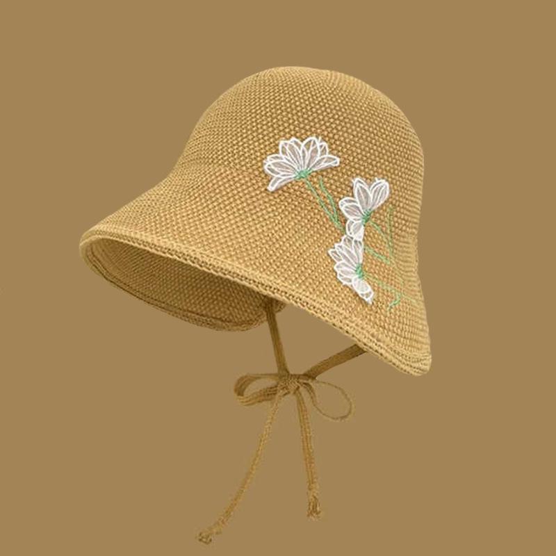Summer Hat Women's Sunshade and Sunscreen Summer Outdoor Breathable Knitted Hat Foldable Sun Hat