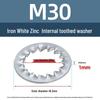 Yigu Carbon Steel Galvanized Serrated Locking Washer M3-M30, Anti-Loosening, Anti-Slip Multi-Tooth Internal Stop Washer.