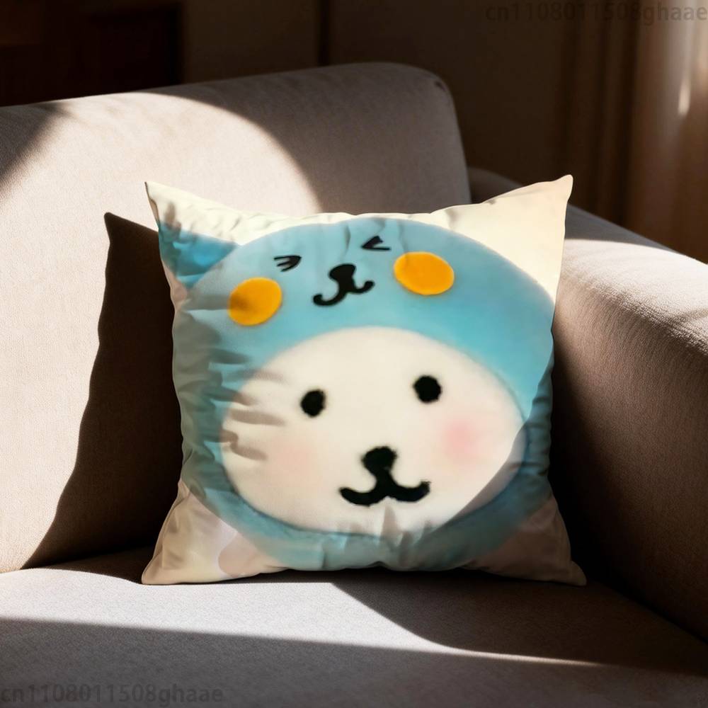 Cute Nnongdamgons  Pillow Case Antidustmite Pillowcase Invisible zipper silky short plush Sofa cushion cover