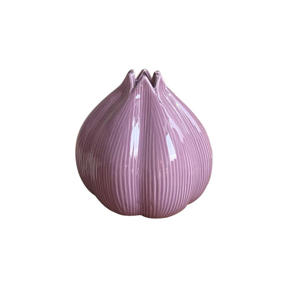 

Изысканная керамическая ваза в форме лука, минималистичная подставка для гидропонных цветов, ваза в форме чеснока, для сухоцветов фиолетовый