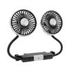 3-Speed Dual Head Car Clip Fan With Led Light 360° Rotatable Car Cooler Fan Low Noise Cooling Fans Car Electrical Appliances