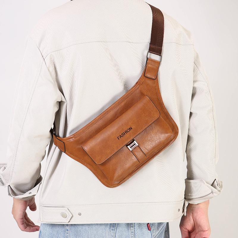 Neue Herren Vintage Brusttasche Wasserdicht Große Kapazität Crossbody Einzelne Umhängetaschen mit Sport Kleine Messenger Bags