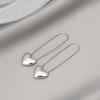 Korean Dongdaemun Metal Heart Stud Earrings - Stylish & Elegant Long Peach Heart Design