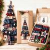 Festlicher Wandbehang für Zuhause DIY Übergroßer Patchwork-Weihnachtsbaum-Bausatz Retro-Karostoff-Montageset Handgefertigter Saisonaler Akzent mit Schmuck