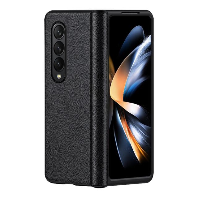 

Кожаный складной чехол для Samsung Galaxy Z Fold 4 5g, защитный чехол на петлях, кожаный тонкий противоударный чехол для телефона, защитный чехол Samsung Z Fold 4 чёрный