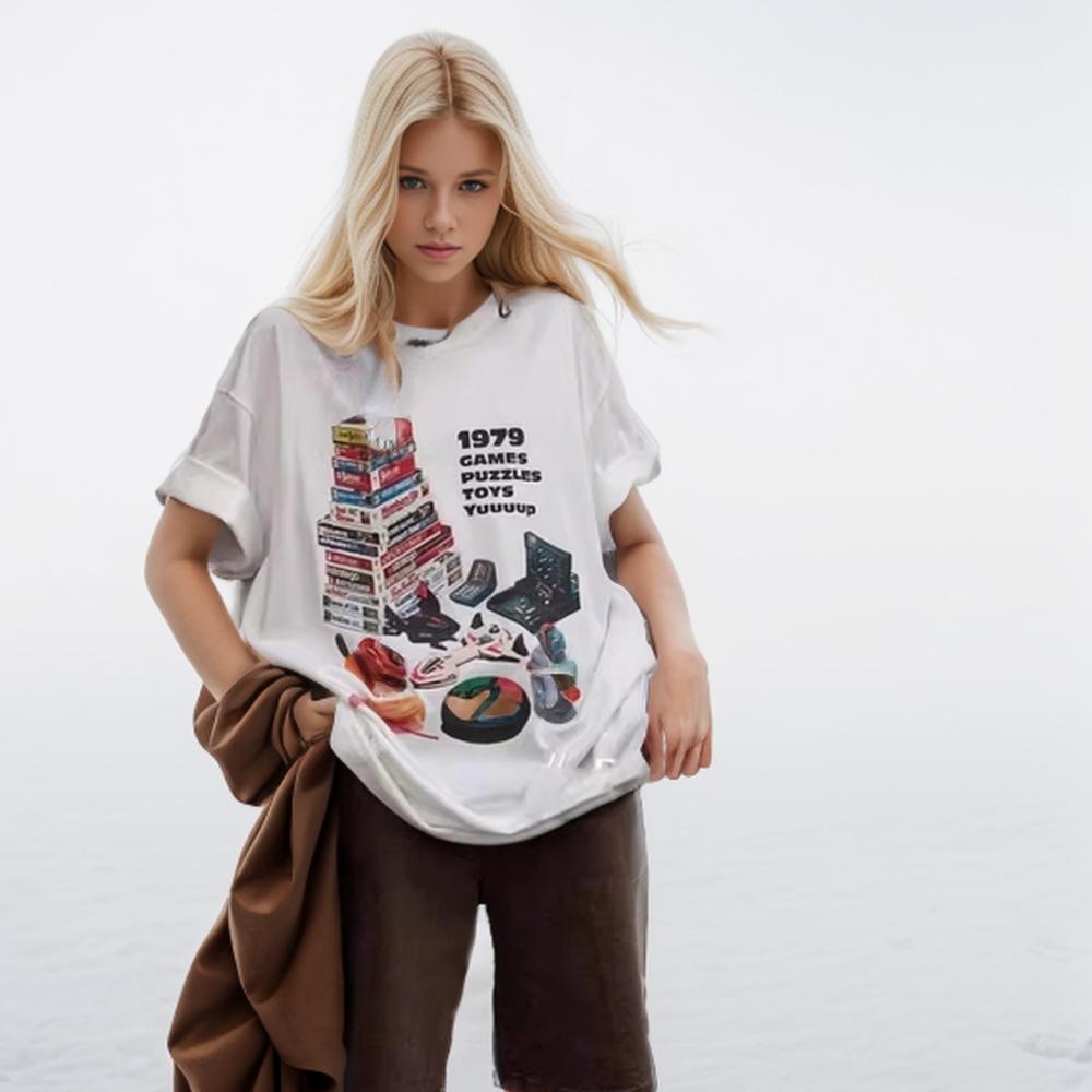 

Dimanaf Новинка 2024 года, летняя женская хлопковая футболка, базовая свободная футболка с короткими рукавами и принтом, повседневная футболка с круглым вырезом, большие топы, новинка