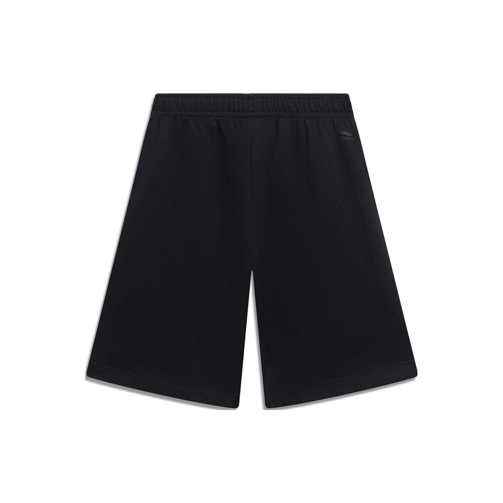 Li-Ning Letter Logo Print Straight Shorts Men Bottoms Black AKST593-4