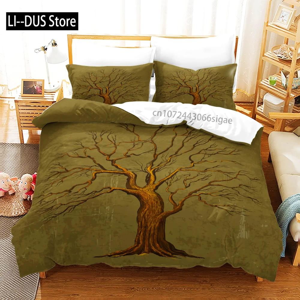 Big Tree Bedding Set 3D Print Single Twin Queen King Size World Tree Bed Set Aldult Kid Bedroom Duvetcover Sets with Pillowcase