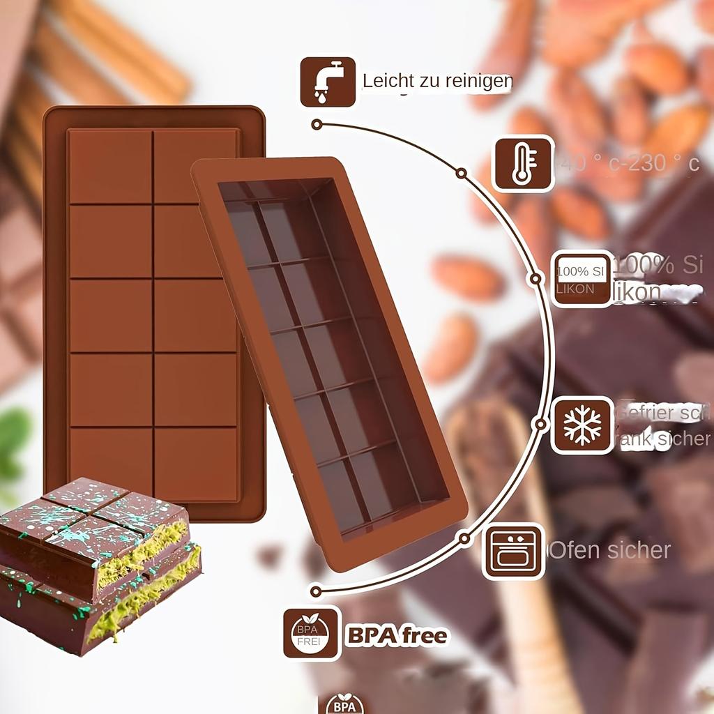 Chocolate Silicone Mold Diy Cake Baking Tools 10 Large Block Mold Can Be Separated Wax Melt Mold Easy To Remove