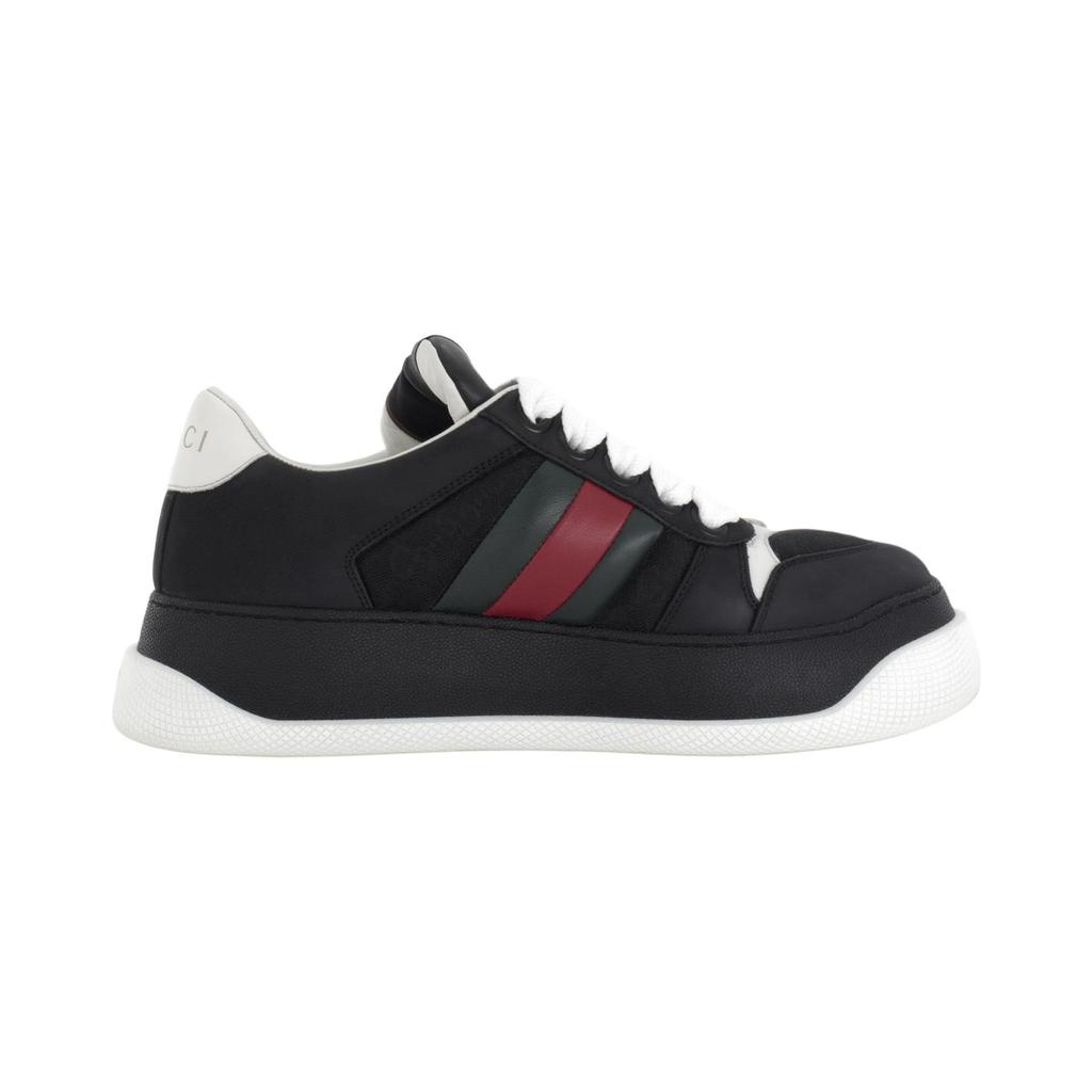 Gucci Screener Leather Low Top Casual Shoes Men's Black 777106AAD4B1081