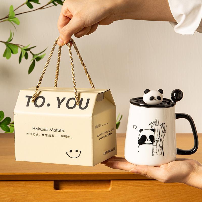 Souvenir Graduation Gift Gift Practical Cup New Style Cute Panda Ceramic Mug Couple Water Cup Teacher