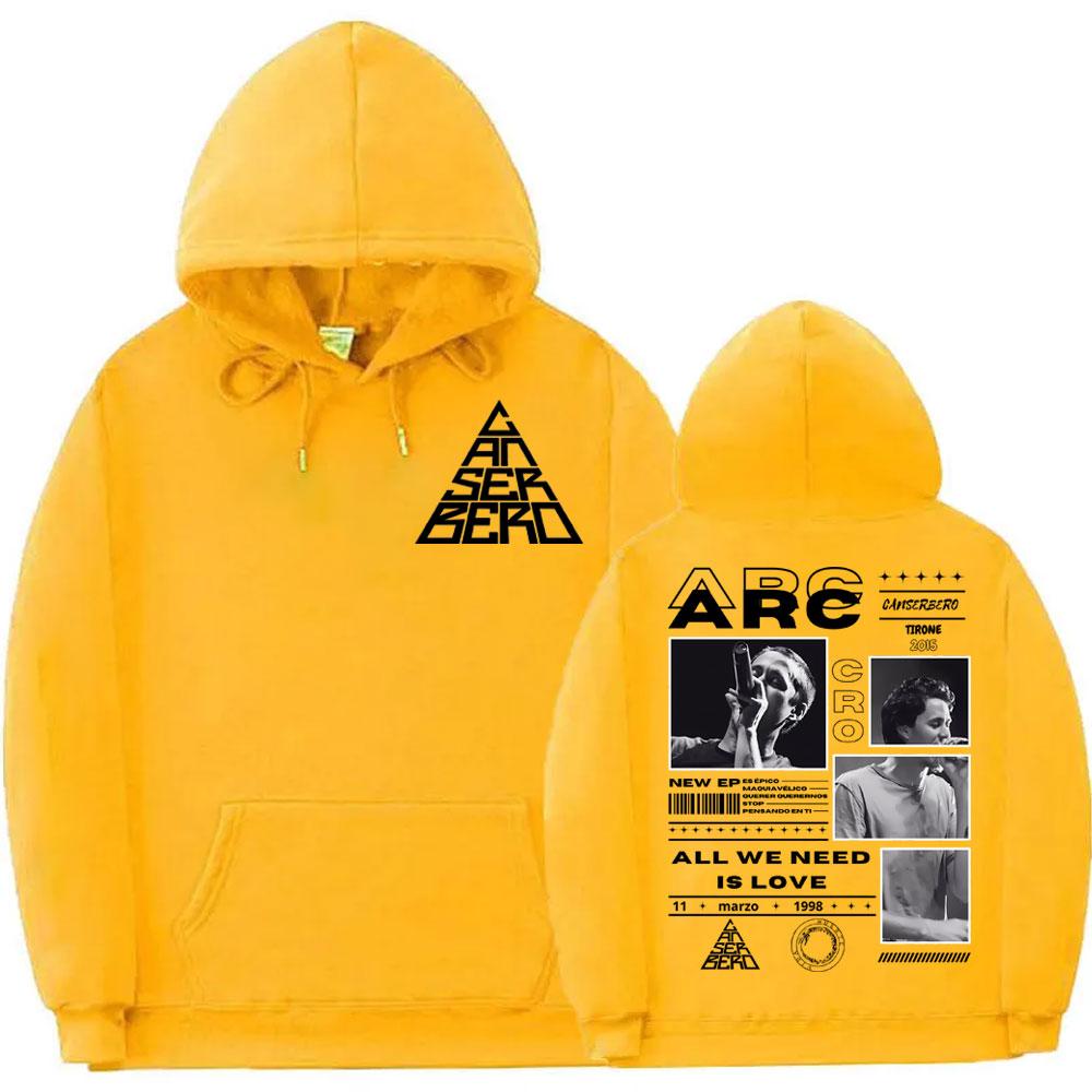

Canserbero All We Need Is Love Limited Edition Men s Retro Hip-Hop Rapper Hoodie Adult Autumn and Winter Warm Pullover Top 3XL
